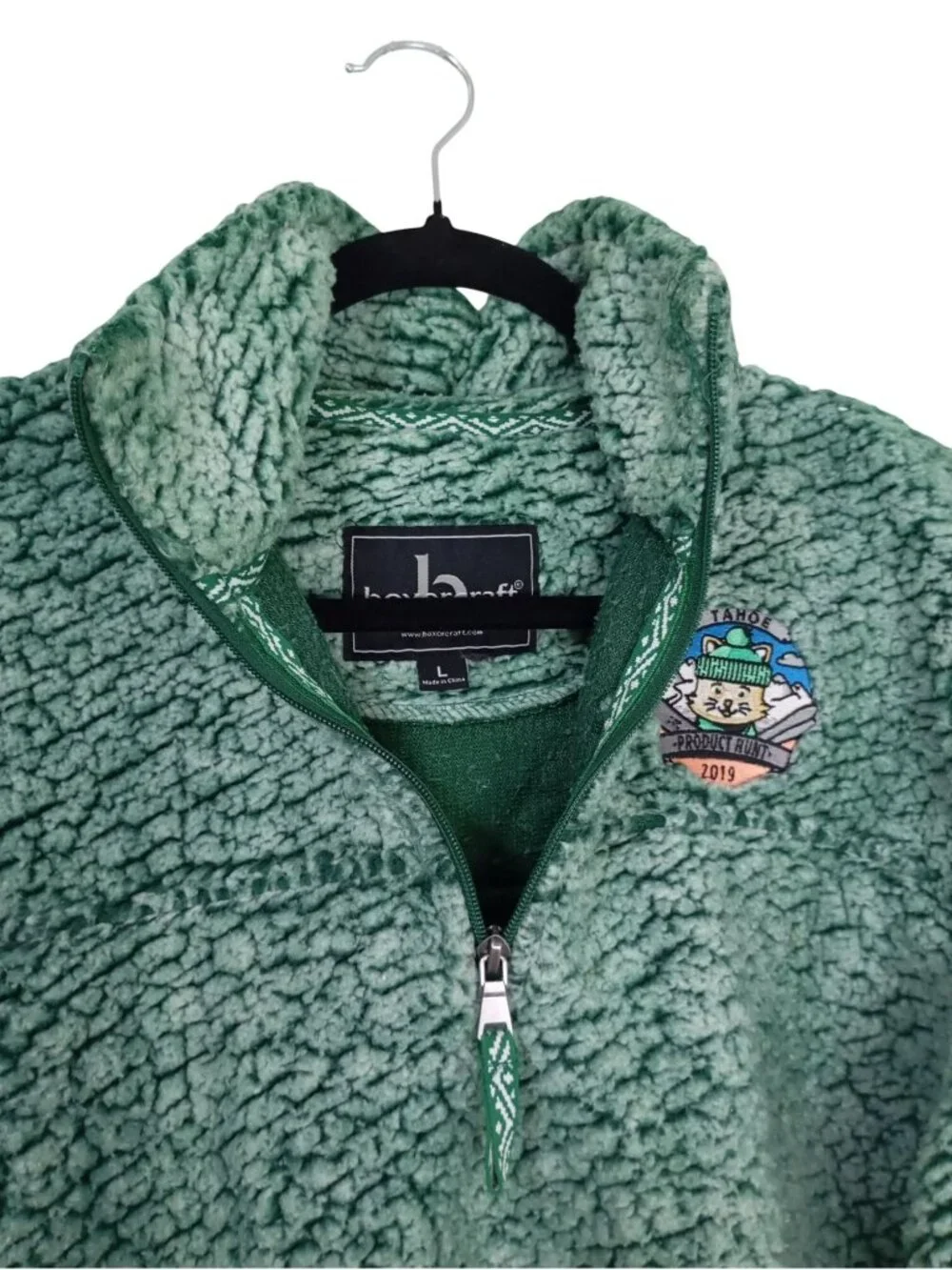 Boxercraft Green Sherpa Pullover With Tahoe Embroidery Half-Zip Size L - Picture 4 of 8